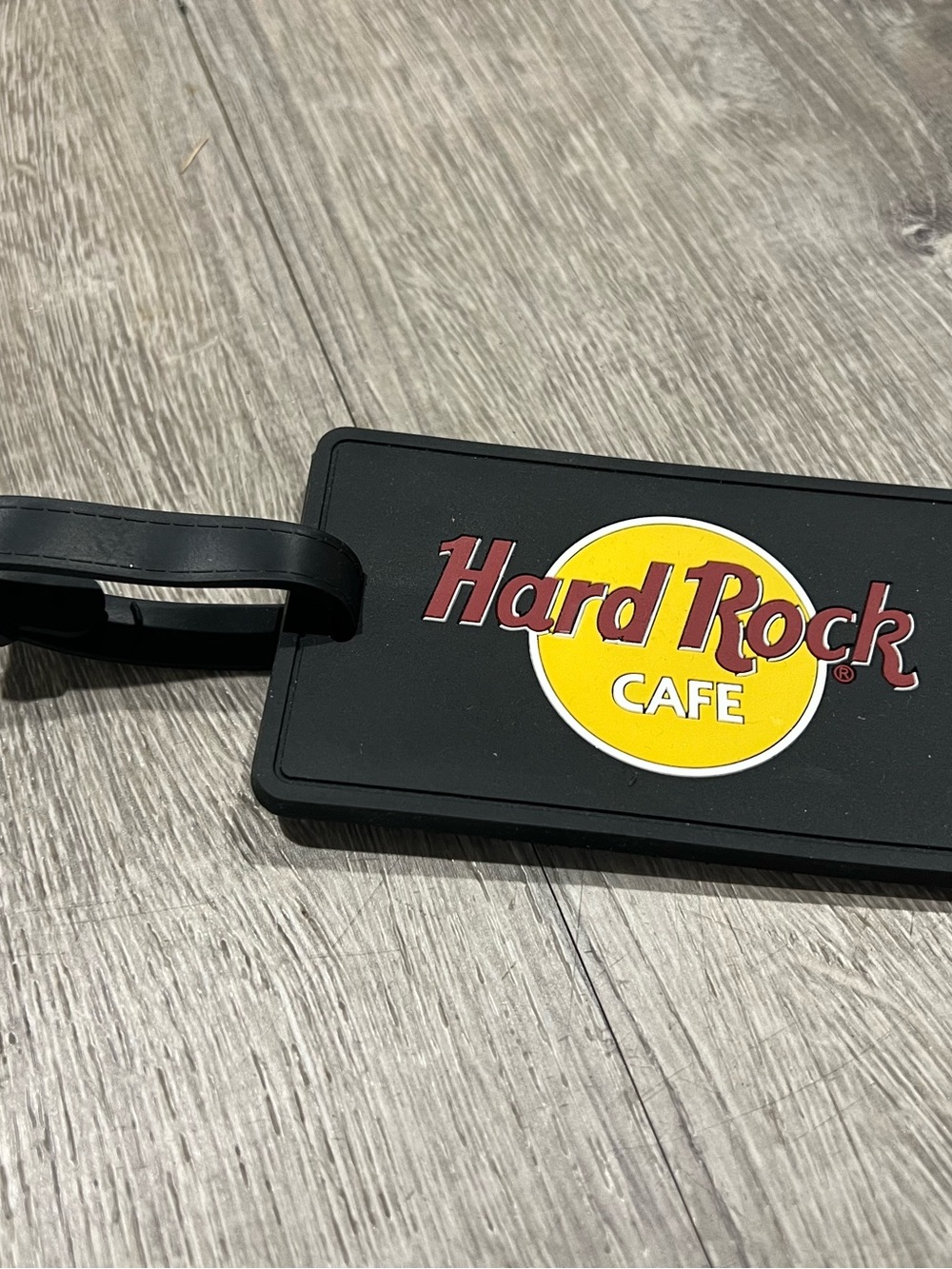 Hard Rock Cafe Black ID Luggage Tag with Yellow Accent
